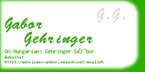 gabor gehringer business card